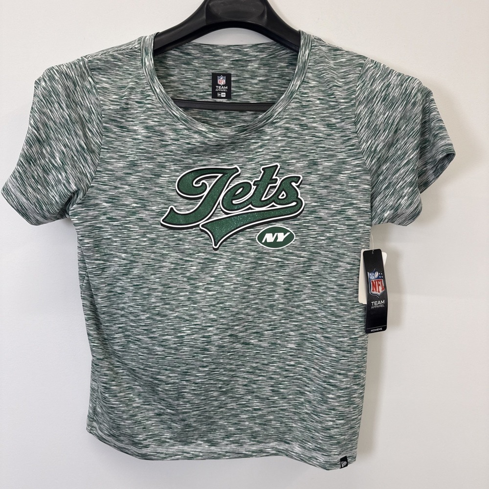 NFL Team Apparel New York Jets LADIES Dri Fit Short Sleeve Green & White New SzL